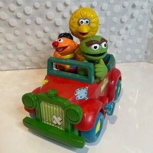 1988 Sesame Street 🚗 Wobbly Jalopy Car Big-Bird-Oscar-Ernie